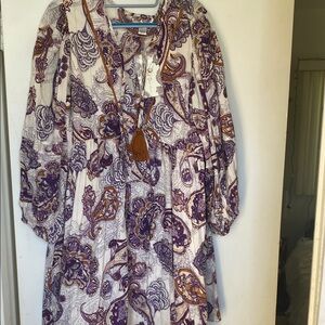 Purple Paisley Boho Dress